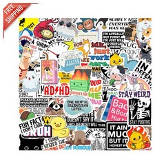 203 Glittering Funny Quote Stickers for Adults - Waterproof  Vibrant Designs