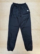 Vintage 1990s Nike Gray Tag Track Pants Small Black Soft Nylon Ankle Zip Simple