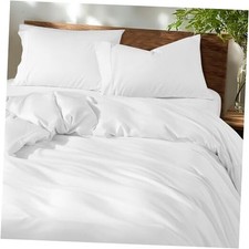 100 Cotton King Size Duvet Covers - 600 Thread King 104" x 90" 01 - White
