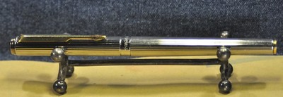 ''Parker'' 95 versilbertes Fileté&GT 1990er Jahre ''M'' Feder Füllfederhalter mit Etui
