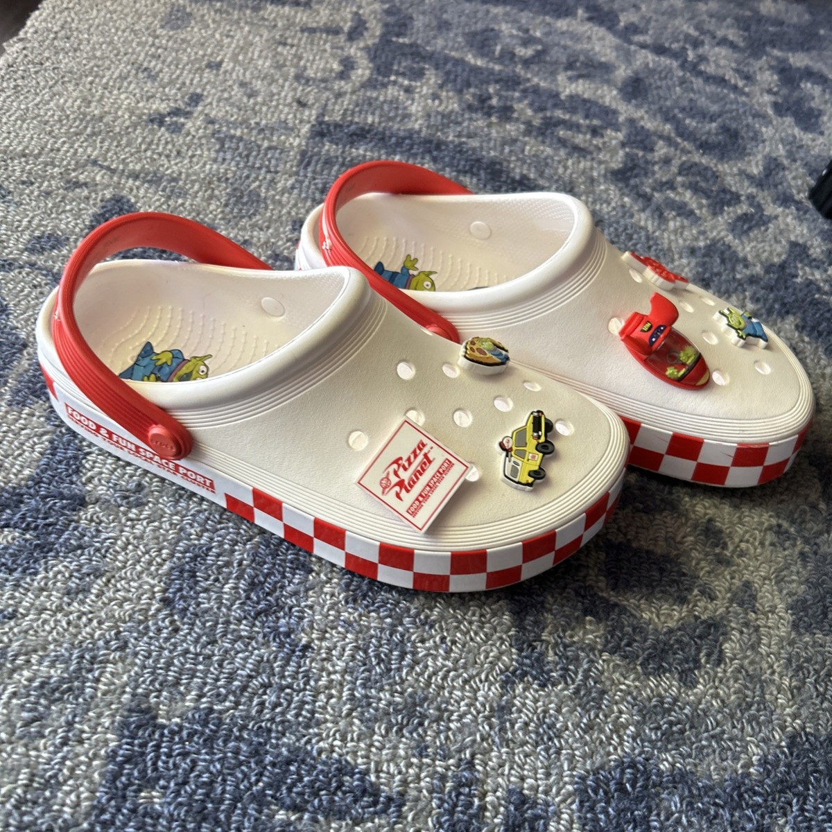 Disney Parks Toy Story Crocs Pizza Planet Light Up Size M6 W8 As Is Disney Parks 2024 Crocs Pizza Planet Toy Story Off  main image 2