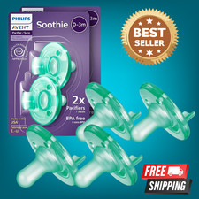 Philips Avent Newborn Soothie Pacifier, Green, 0-3 Months, BPA-Free, Pack of 4