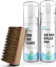 Ezsolution Shoe Cleaner Kit, 2-In-1 Sneaker Foam Cleaning Solution  Stain Repel