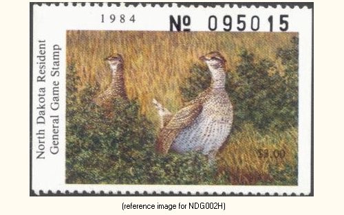 D2K North Dakota General Game Stamp 1984 $3.00 Hunter