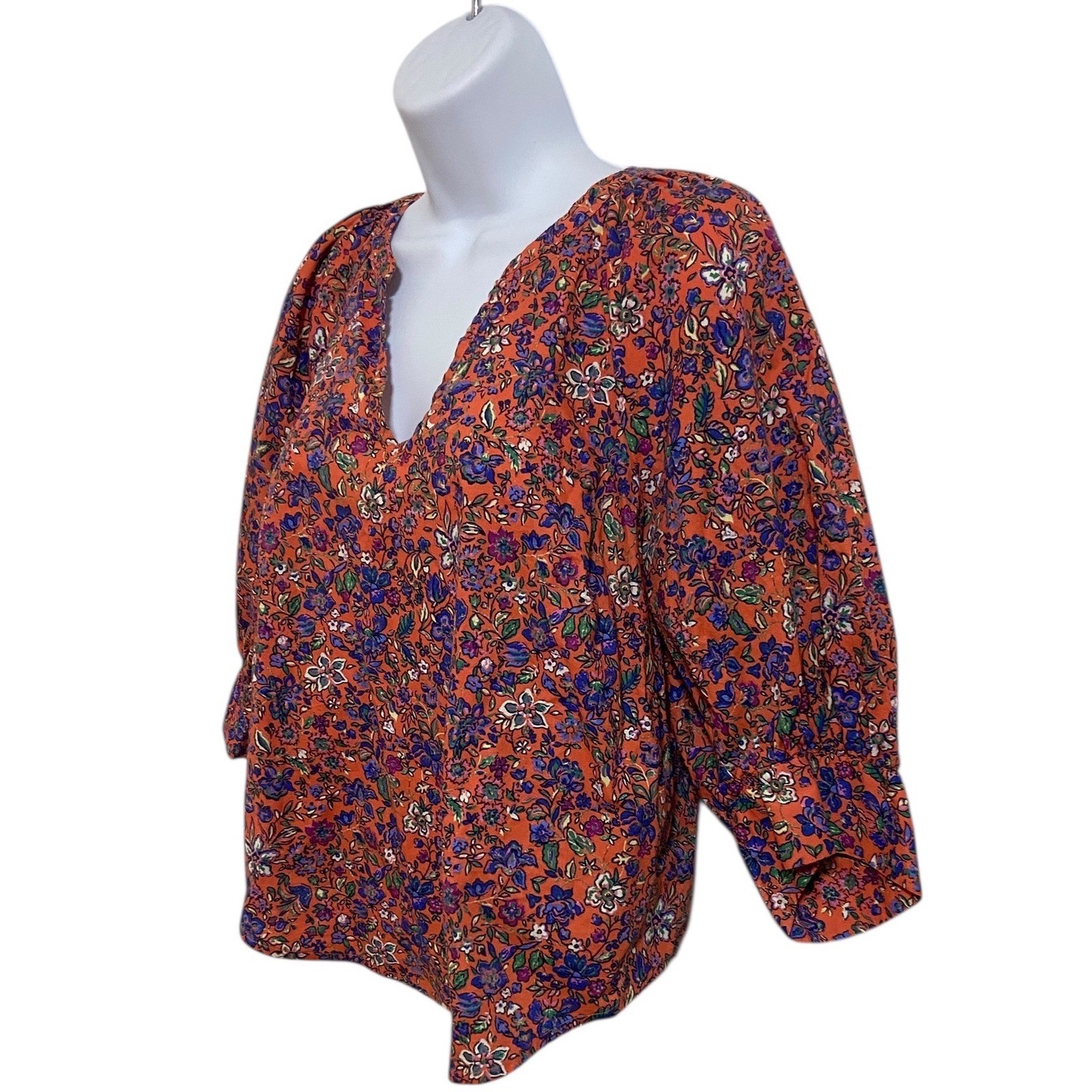 Universal Thread Floral Split Neck Puff Sleeve Bl… - image 3