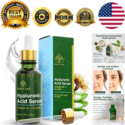 Hydrating 2 Fl Oz Hyaluronic Acid Face Serum   Smooths Fine Lines & Dark Spots