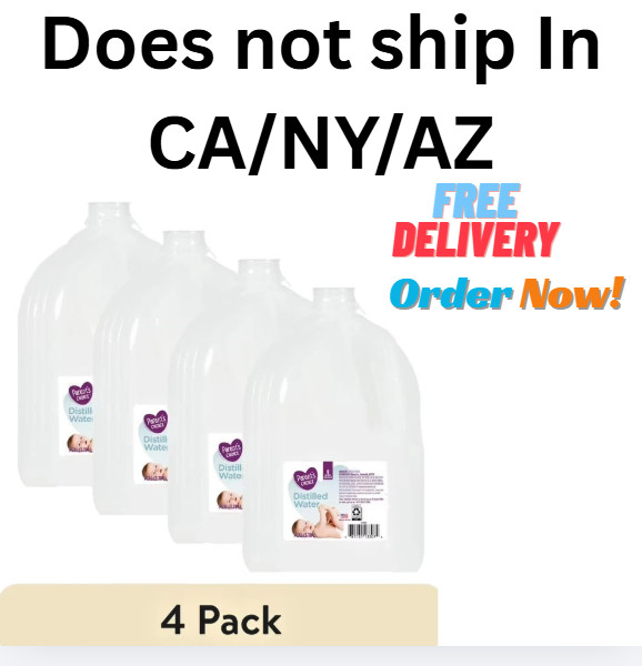 (4 Pack) Parent’s Choice Distilled Water, 1 Gallon