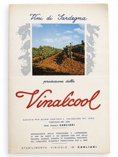 Vinalcool Vini di Sardinia Advertising Brochure Planemesu Cagliari 1950s