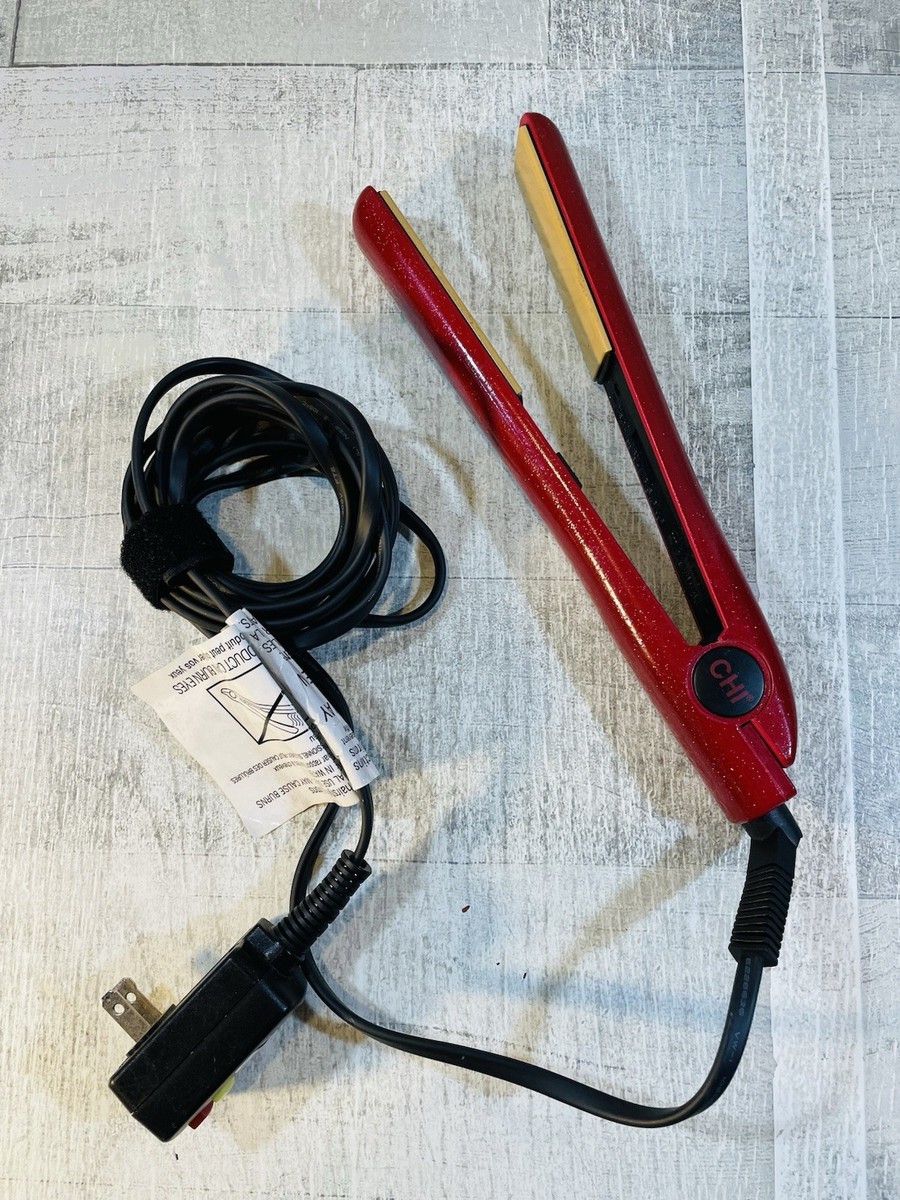 CHI Original Digital Ceramic 1” Flat Iron Ruby Red GREAT  display picture 1