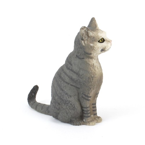 Grey Stripe Cat Sitting Animal Figure by Schleich 13771 - Picture 2 of 4
