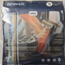 PowerLix Plantar Fasciitis Compression Socks Fast Drying Black Unisex S