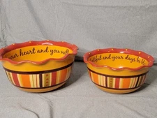 Celebrating Home Stoneware Serving Nesting Bowls Orange Fall Autumn