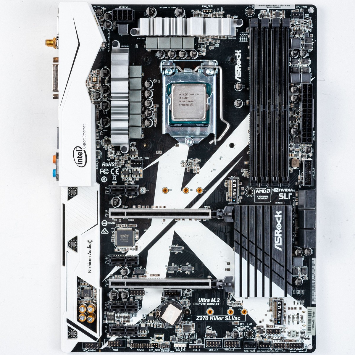 ASRock Z270 Killer SLI/ac WIFI LGA1151 ATX Motherboard DDR4 i3