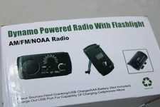 Dynamo Powered Radio With Flashlight Weather Radio USB Charger Crank New In Box