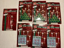 Vtg Lot Of 7 Christmas Stocking Stuffer Brain Teaser Action Puzzles -NWT