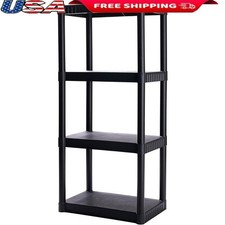 Heavy Duty 4 Shelf Plastic Storage Unit 200lb Capacity Durable Organizer New