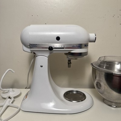 KitchenAid KSM90WH Ultra Power Stand Mixer W/Pour Shield super Shiny!