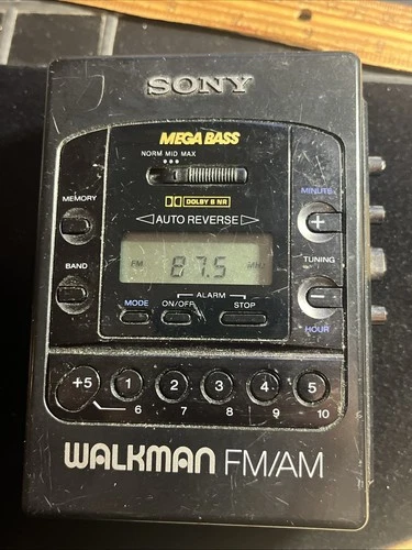 VTG Sony Mega Bass Walkman Radio Cassette Player WM-F2085 For Parts Only