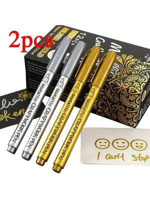 2 Stück Pilot Metallic Super Gold & Silber Extrafeine Permanent Marker Lackstifte.