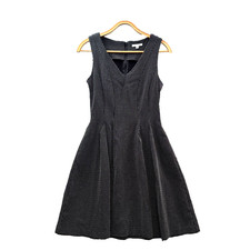 Target Dress Womens A-line Mini Size 8 Black White Spot Stretch Knit Sleeveless