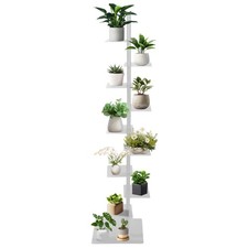 9-Tier Spine Bookshelf,Vertical Spine Book Tower Heavy duty Book Organizer White