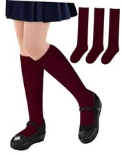 3 Pairs Girls Knee High Socks School Uniform Sock Long Socks for Girls Boys