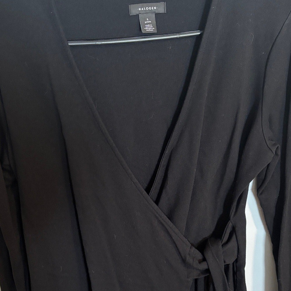Halogen Classic Black Wrap Top - image 2
