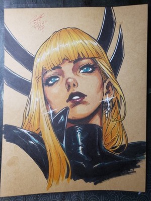 Magik Alt Outfit Original Comic Art Illustration Signed 8.5x11 COA 