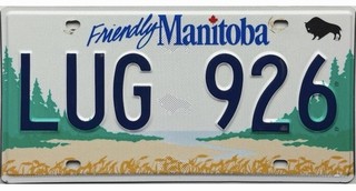 99 CENT SALE 2018 Base Manitoba License Plate #LUG 926 HD Sheeting No Reserve