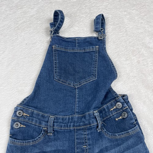 Wrangler Overall Shorts Youth Kids 10R Blue Denim Button Pockets Outdoors - Picture 3 of 8