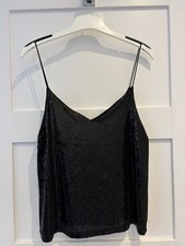 Women’s Mango black sequin camisole party top. Size Medium