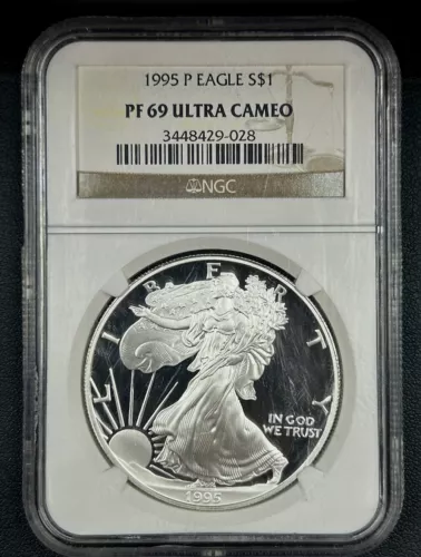 1995 P Proof $1 American Silver Eagle NGC PF 69 ULTRA CAMEO [093LA]