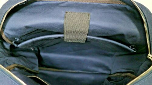 Brooks Brothers Durable Canvas Leather Flap Backpack in Navy NWT - Picture 10 of 12