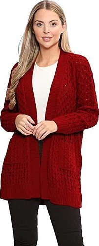 Women Crochet Knitted Oversized Cardigan Ladies Open Front Long Sleeve Plus Size - Picture 10 of 15