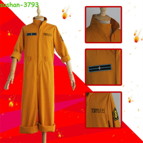 Fire Force Cosplay Costumes Anime Orange Jumpsuit Uniform Suit Halloween Gifts - Bild 2 von 18
