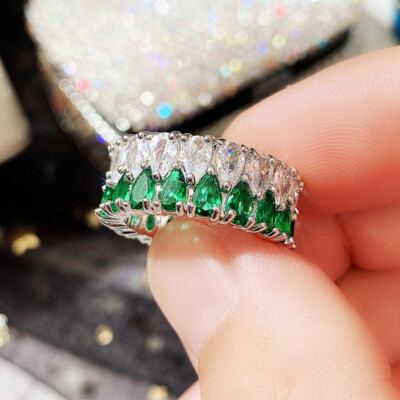 Gorgeous Cubic Zircon 925 Silver Rings Wedding Engagement Band Rings Sz 6-10