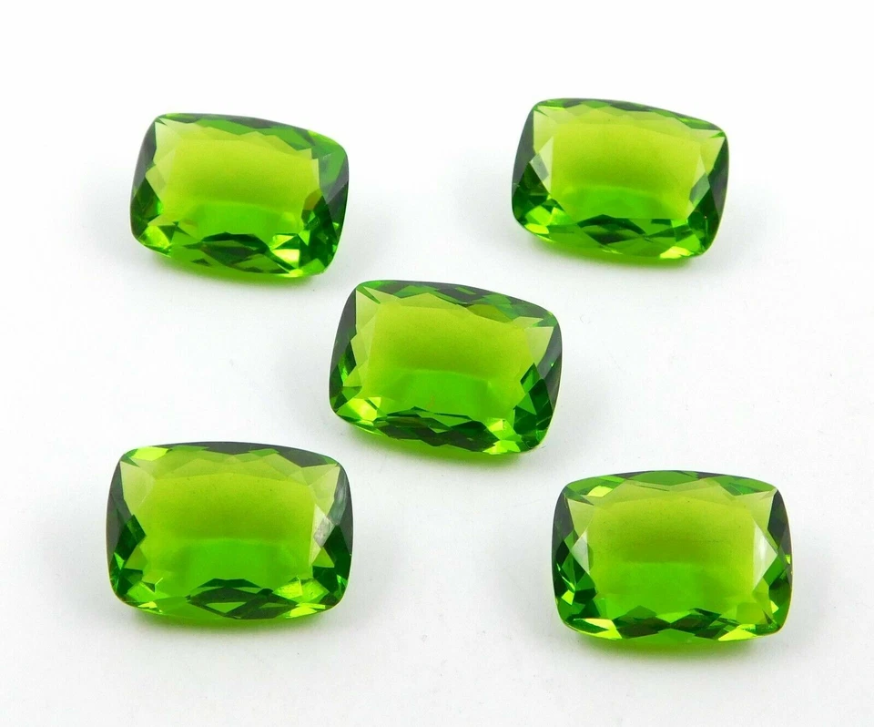 Peridot Cushion Cut Lot Loose Gemstone 13x18 MM For Jewelry Making P-58 - Image 4 of 4