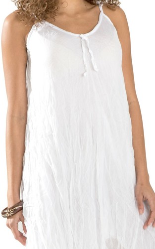 White by Nature Women's 100% Cotton Nightgown w/ Spaghetti Straps White One Size - Picture 6 of 7