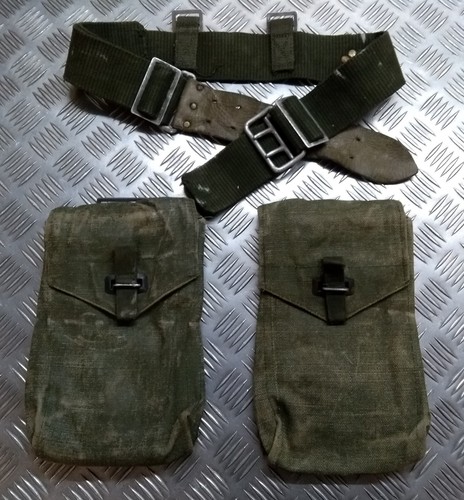 M39 Belt Utility Pouches & Harness WW2 Pattern Heavy Canvas Vintage Army Webbing - Picture 5 of 20