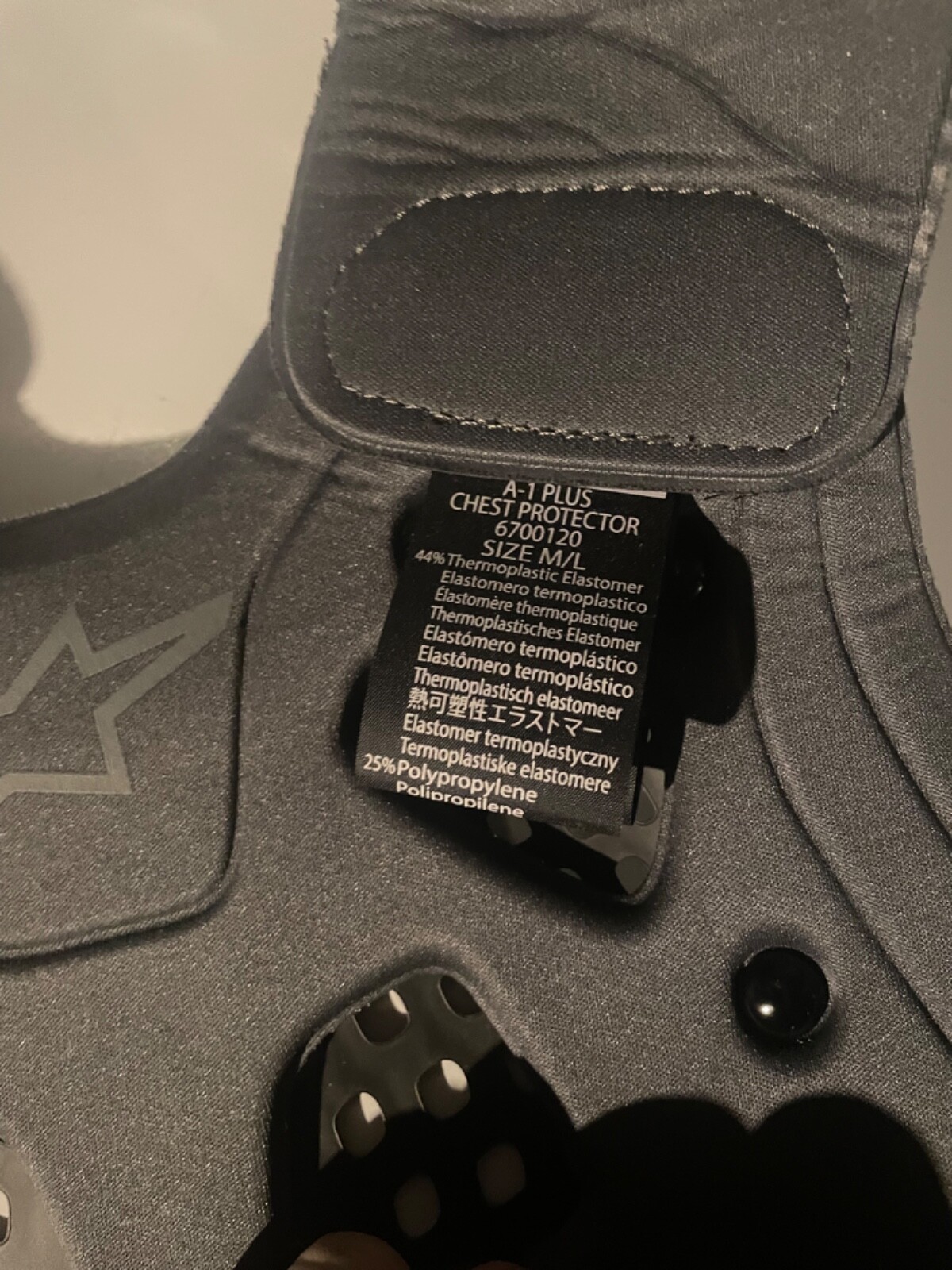 Alpinestars A1 chest protector M/L eBay