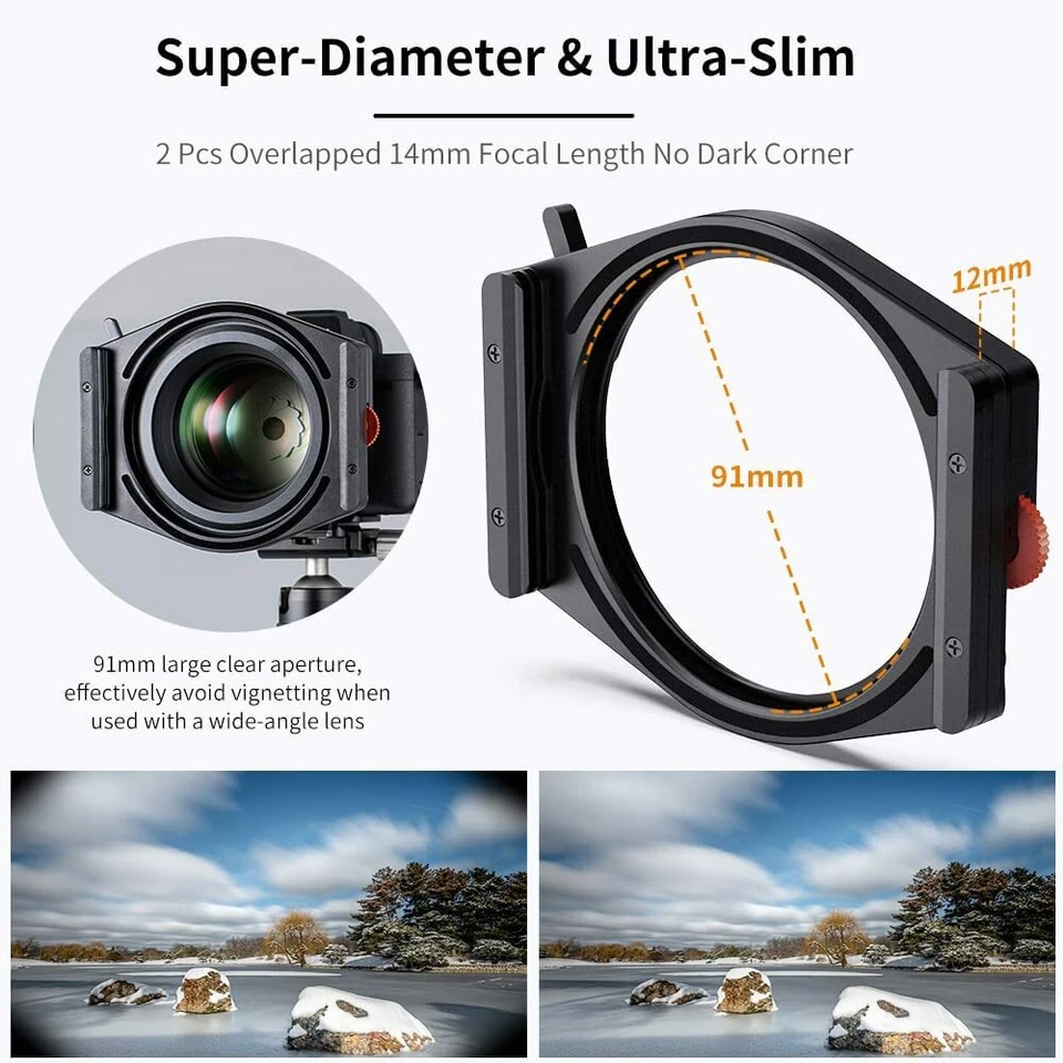 Square Filters Holder System Kit + 95mm CPL+ Square GND8 + ND1000+ 4 Filter Ring - Image 3 of 4