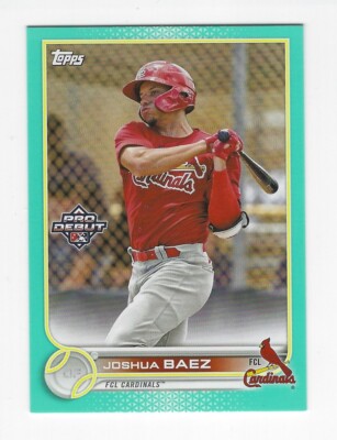 2022 Topps Pro Debut #PD-40 Joshua Baez Aqua Parallel #'d 35/75 ~ Cardinals