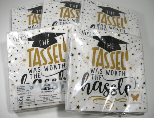Graduation Party Paper Napkins Classy Black Gold Graduation Serviettes Lot