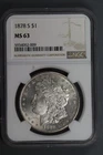 1878-S $1 MORGAN SILVER DOLLAR NGC MS63 BU UNC MS US TYPE COIN SLAB-154