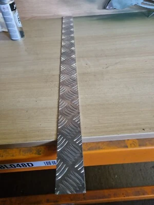 CPP Aluminium 5 Bar Chequer Tread plate Sheet Metal 2mm thick 875mm x 55mm off cut