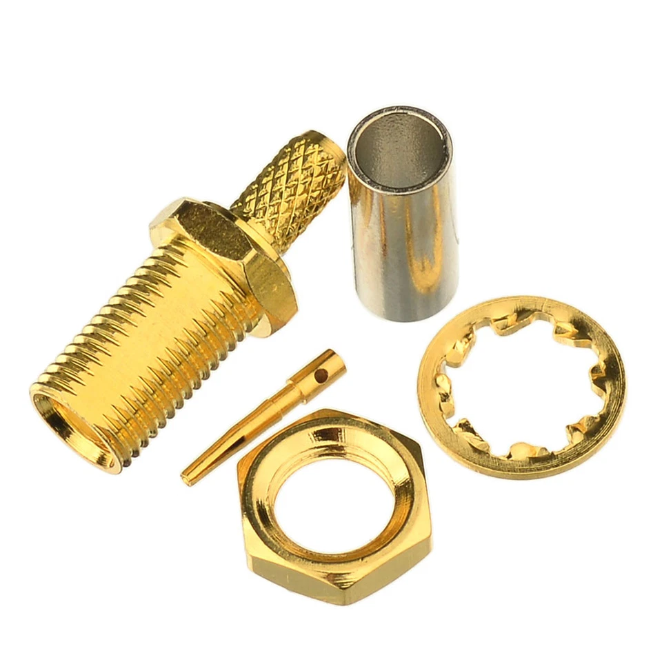 MCX Crimp Jack Female bulkhead RF Connector Solder for RG316,RG178,RG174 cable - Image 3 of 3