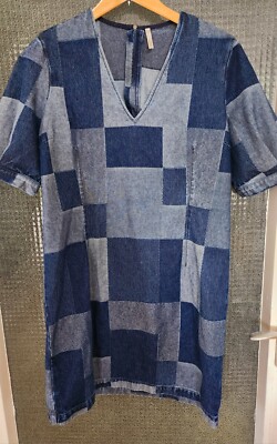 I.Code Wunderschönes kurzes Jeanskleid Patchwork Style, Gr.38, NEU, Damen