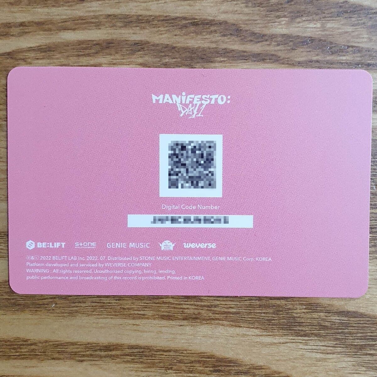 Group Official Photocard Enhypen Manifesto : Day 1 Weverse Group Official Photocard Enhypen Manifesto : Day 1 Weverse