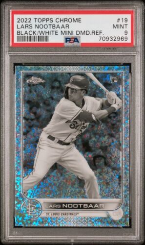 2022 Topps Chrome Black & White Mini-Diamond Lars Nootbaar Rookie RC PSA 9 Mint