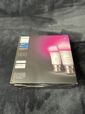PHILIPS HUE White & Colour Ambiance Smart LED Bulb - B22, 1100 Lumens, Twin Pack
